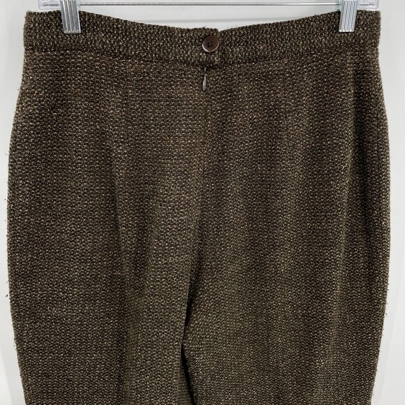 GIANNI SPORT Vintage High Rise Brown Green Wool Knit Trouser Pants Size 8 - Picture 4 of 6